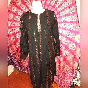 New Antik Batik XS Julia dress, black and gold
